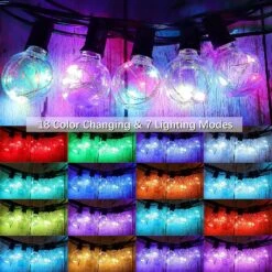 OMIKA LED Extérieure Cordes Lumières, Patio Lumières Extérieure Étanche, 30FT Changement De Couleur G40 Ampoules, Connectable Commercial Lumières Décoratives Pour Bistro Backyard Party Camping Décorations De Noël -Oui || N/A || pearhead 91cHE6mZ30L. AC SL1500