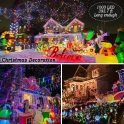 Lumières De Cordes De Noël En Plein Air, Prise 1000 LED / 403 Pieds En Lumière Fée Avec Télécommande 8 Modes & Amp; Minuterie étanche Pour Le Mariage De Noël De Jardin De Maison -Oui || N/A || pearhead 91d0i X24oL. AC SL1500