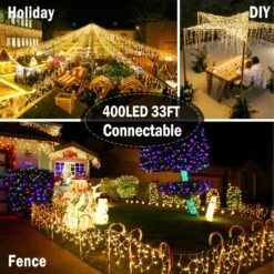 KNONEW Lumières De Noël Décorations Extérieures 400 LED 33ft 8 Modes Rideau Fée Chaîne Lumière Avec 75 Gouttes, Fil Clair LED Chaîne Lumière Intérieur Décor Pour Noces Décorations De Noël Blanc Chaud -Oui || N/A || pearhead 91kRb7Gyv8L. AC SL1500
