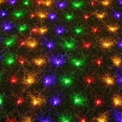 AWQ 200 LED 9,8 Pi X 6,6 Pi Guirlandes Net Maillites Nuancier Lumières 8 Modes Pour Noël Fête De Mariage Accueil Jardin Lave-linge Décor Extérieur Intérieur (9,8 Pi X 6,6 Pi, Multicolore)