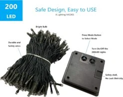 OZS- 2PK Total 144FT 400LED Luminaires De Cordes De Noël Solaires Chaudes En Extérieur, étanche 8 Modes Luminaires D'arbres De Noël En Fil Vert Pour Les Décorations De Noël De Jardin ( Blanc Chaud ) -Oui || N/A || pearhead 91kibUj0dWL. AC SL1500