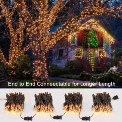 Lumières De Noël, 300ct 69,6ft Lumières De Noël Incandescentes Connectables, Lumières D'arbre De Noël En Plein Air, Lumières De Cordes De Noël En Intérieur Certifiées UL 120V Pour La Terrasse De Noël, Fil Brun, Blanc Chaud -Oui || N/A || pearhead 91m3zHq5liS. AC SL1500
