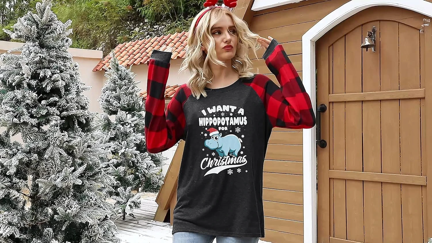 Sweatshirts De Noël Pour Les Femmes Je Veux Un Hippopotame Pour La Chemise De Noël Causal Holiday Merry Christmas Blouse Tops 4 Sweatshirts De Noël Pour Les Femmes Je Veux Un Hippopotame Pour La Chemise De Noël Causal Holiday Merry Christmas Blouse Tops - Image 2