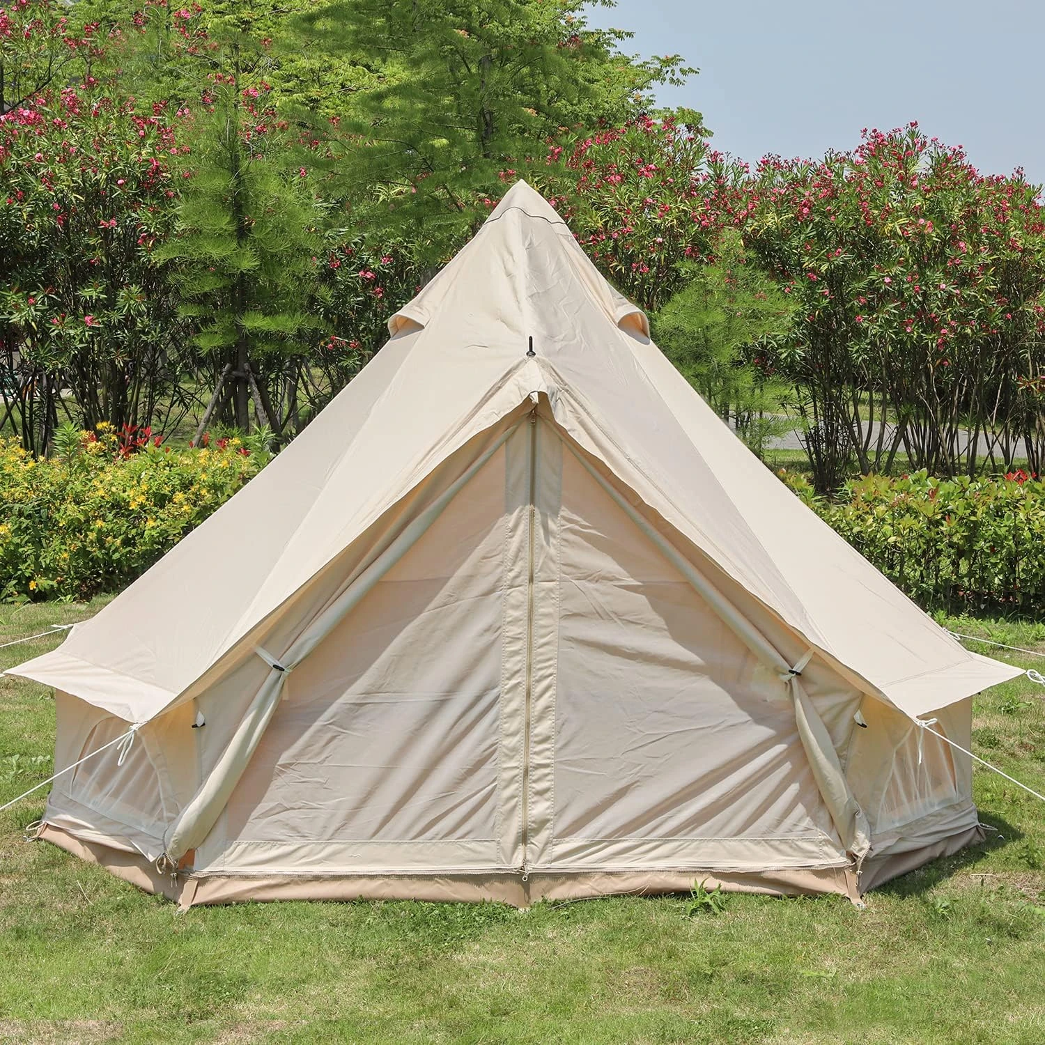 Tente De Cloche En Toile De Coton à 100%, Tente De Glamping De Luxe, Tentes De Yourte Pour Toute L'année, Tente De Cloche étanche Pour 4 / 8 / 10/12 Personne Camping Familial Chasse Extérieure Fête De Noël En 4 Saisons 9 Tente De Cloche En Toile De Coton à 100%, Tente De Glamping De Luxe, Tentes De Yourte Pour Toute L'année, Tente De Cloche étanche Pour 4 / 8 / 10/12 Personne Camping Familial Chasse Extérieure Fête De Noël En 4 Saisons - Image 7