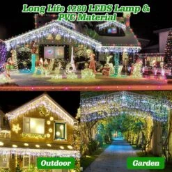 280 LED Icicle Lumières De Noël Extérieur Total 561FT Icicle String Lumières Arbre De Noël Lumières Blanc Icicle Lumières De Noël Décorations De Noël Fête De Mariage De Vacances Extérieur (Cold White) -Oui || N/A || pearhead 91q2HFqetL. AC SL1500