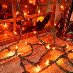Mimigogo Orange Halloween Arbre Lumières Avec Fil Vert, 13ft 50 Incandescent Ampoule Étanche Fées Lumières, Plug En Mini Cordes Lumières Pour Noël, Patio, Vacances, Fête, Maison, Intérieur Décor Extérieur -Oui || N/A || pearhead 91qHOGdS2XL. AC SL1500