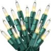 Lumières De Noël PREXTEX ( 20 Pieds, 100 Lumières ) - Lumières D'arbre De Noël Blanc Transparent Avec Fil Vert - Lumières De Cordes Intérieures / Extérieures - Lumières De Scintillement Blanc Chaud