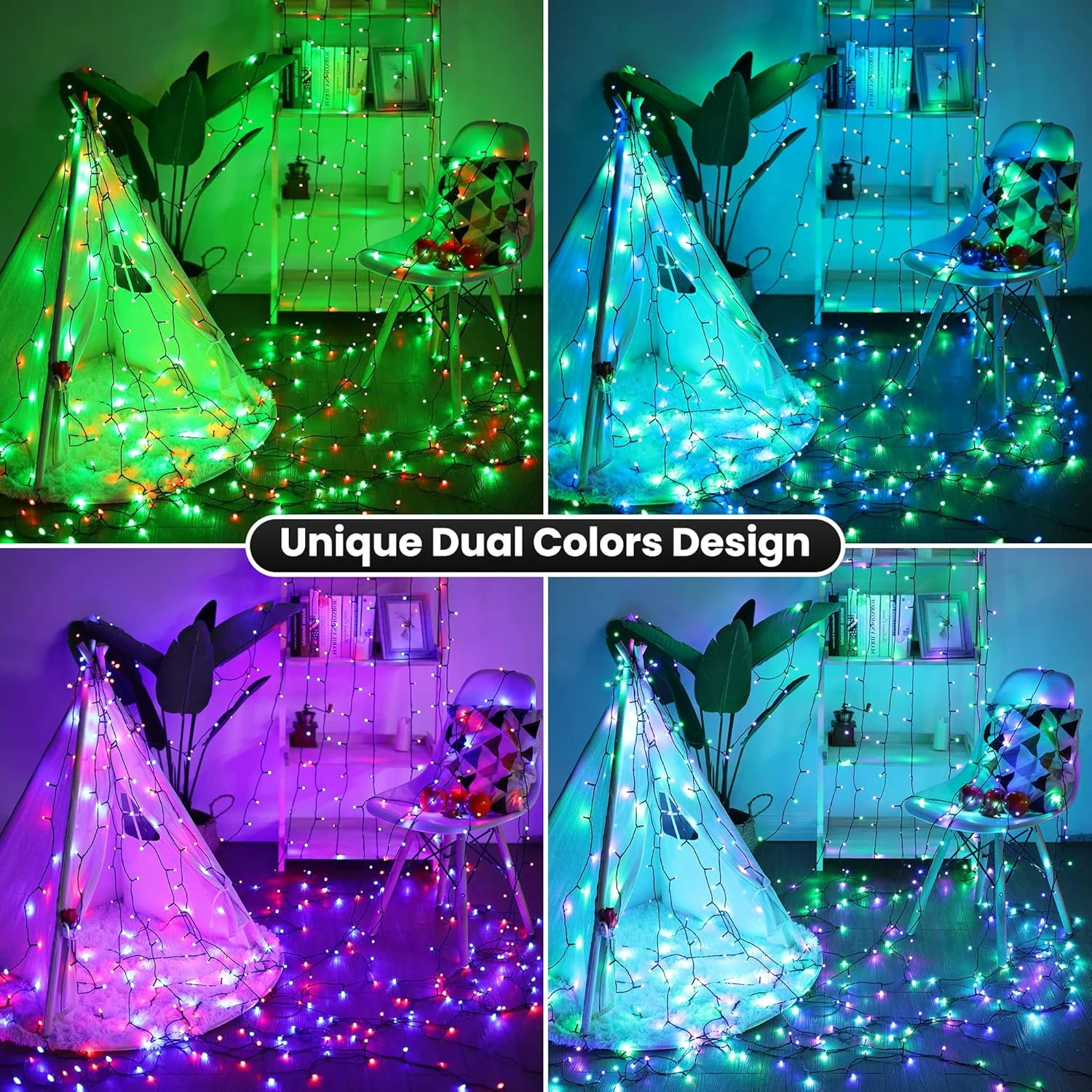 Lumières De Noël En Toodour Lumières à Cordes RVB - 82 Pieds 200 LED 16 Couleurs Changeant Les Lumières De Noël Avec Télécommande Et Minuterie, Lumières D'arbre Multicolore étanchéité Pour Les Décorations De Noël Extérieures Intérieures 6 Lumières De Noël En Toodour Lumières à Cordes RVB - 82 Pieds 200 LED 16 Couleurs Changeant Les Lumières De Noël Avec Télécommande Et Minuterie, Lumières D'arbre Multicolore étanchéité Pour Les Décorations De Noël Extérieures Intérieures - Image 4