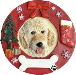 Goldendoodle Ornement De Noël Couronne En Forme Facilement Personnalisé Décoration De Vacances Unique Goldendoodle Lover Cadeaux