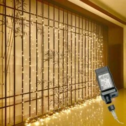 ZXWNAYL 300 LED Blanc Chaud Rideau Lumières Pour Intérieur Et Extérieur Décorations, 9.8FT*9.8FT, UL Puissance Certifiée Plug, Noël, Fête, Saint-Valentin, Mariage, Restaurant, Hôtel Etc