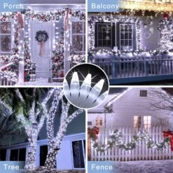 200 LED Lumières De Noël, 66FT Xmas Intérieur En Plein Air Cordes Lumières 8 Modes D'éclairage, Plug In Étanche Twinkle Lumières Pour Vacances Arbre De Noël Yard Fête De Mariage Chambre Décorations Cool Blanc -Oui || N/A || pearhead 91xt2T7aPaL. AC SL1500