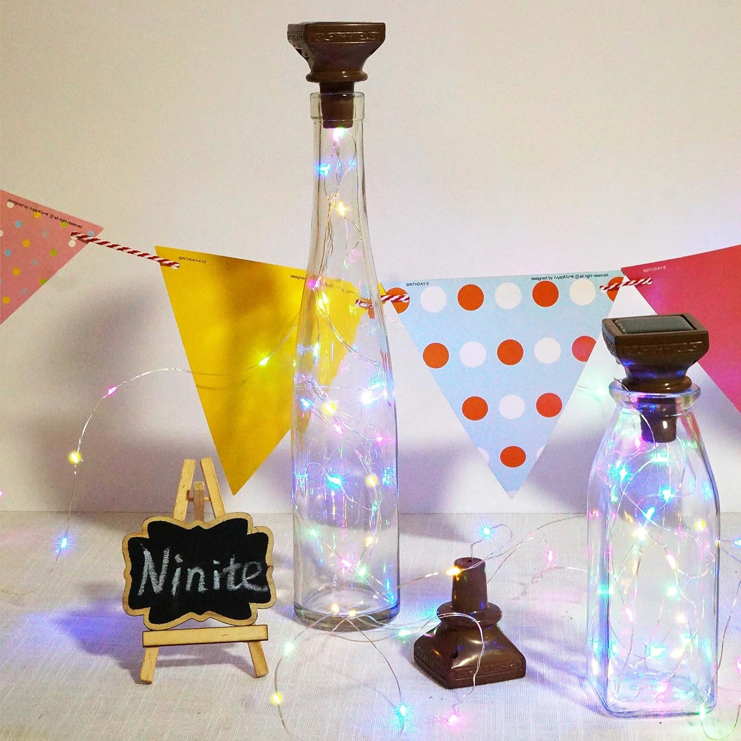 Pack 8 Lumières De Bouteille De Vin à énergie Solaire, 20 Lumières De Liège En Cuivre étanche LED Pour Mariage, Noël, Vacances, Jardin, Terrasse, Chemin, Extérieur (coloré) 7 Pack 8 Lumières De Bouteille De Vin à énergie Solaire, 20 Lumières De Liège En Cuivre étanche LED Pour Mariage, Noël, Vacances, Jardin, Terrasse, Chemin, Extérieur (coloré) - Image 5