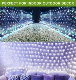 .5ft X 5ft Solaire Net Lumières, Extérieur Mesh Lumières 240LED Étanche 8 Mode Avec Télécommande 2 Alimentation Chaîne Lumières Branchez Pour Bushes Arbres Jardin Mur Patio De Noël Intérieur Décor (Cool White) -Oui || N/A || pearhead 91zDAnrJEnL. AC SL1500