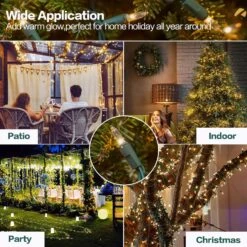 Lumières De Noël, 2PACK 21.2FT 100 Count Mini Lumières De Cordes De Noël Claires Pour L'extérieur Et L'intérieur, Les Lumières D'arbre De Noël Incandescentes Connectables Se Connectent Pour La Décoration De Mariage De Fête De Vacances, Le Fil Vert -Oui || N/A || pearhead 91zMjQLAOVL. AC SL1500