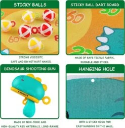 Pistolet De Tir De Dinosaure Alagoo, Dart Board Pour Enfants Avec Balles Collantes Pistolet à Fléchettes, Jouets De Fête Jeux Pour Enfants Jouets Pour Enfants Jouets Pour Tout-petits Jeux De Tir En Salle Pour Enfants 3-8 Cadeaux D'anniversaire De Noël -Oui || N/A || pearhead A167yaIzosL. AC SL1500